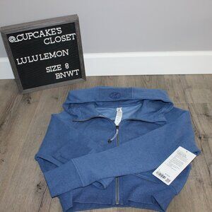 Lululemon | Scuba full-zip cropped hoodie | Blue | Size 8